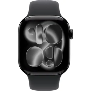 Apple Watch Series 11, Smartwatch black (glossy), aluminum, 42 mm, black sport band S/M