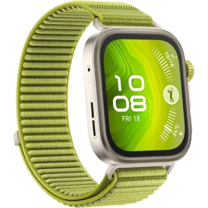 Huawei Watch Fit 4 Pro (Seiya-B29W), Smartwatch titanium, green nylon strap