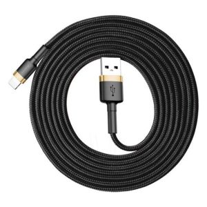 Kabel BASEUS, Woven, USB-A (M) na Lightning (M), MFI, 200cm, Black/Gold, CALKLF-CV1