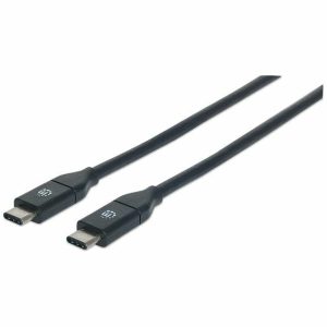 Kabel MANHATTAN 354899, USB SuperSpeed+, USB-C na USB-C, USB 3.2 Gen 2, 10 Gbps, 0.5m, Crni