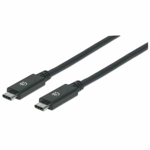 Kabel MANHATTAN 355223, USB SuperSpeed+, USB-C (M) na USB-C (M), USB 3.2 Gen 2, 10 Gbps, 100 W/5A, 1m, Crni