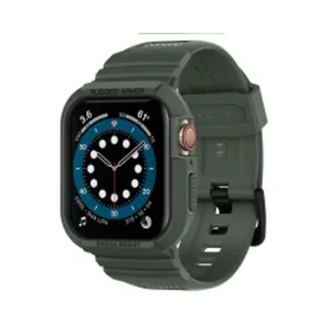 Spigen Rugged Armor Pro, zaštitna maska s remenom za Apple pametni sat, zelena – Apple Watch 8/7 (45mm)/SE 2022/6/SE/5/4 (44mm)