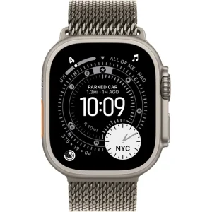Apple Watch Ultra 3, Smartwatch titanium, 49 mm, Milanese bracelet titanium natural L, titanium case, cellular