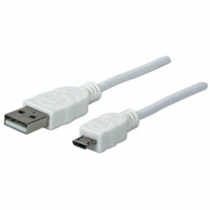 Kabel MANHATTAN 323987, USB Hi-Speed, USB-A (M) na USB-Micro B (M), USB 2.0, 480 Mbps, 1m, Bijeli