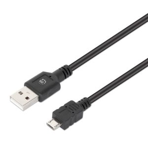 Kabel MANHATTAN 356855, USB Hi-Speed, USB-A (M) na USB-B Micro (M), USB 2.0, 480 Mbps, 2m, Crni