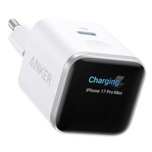 Kućni punjač ANKER, Nano Smart Display, 45W, 1xUSB-C, PD, PPS, QC, White, A121DG21